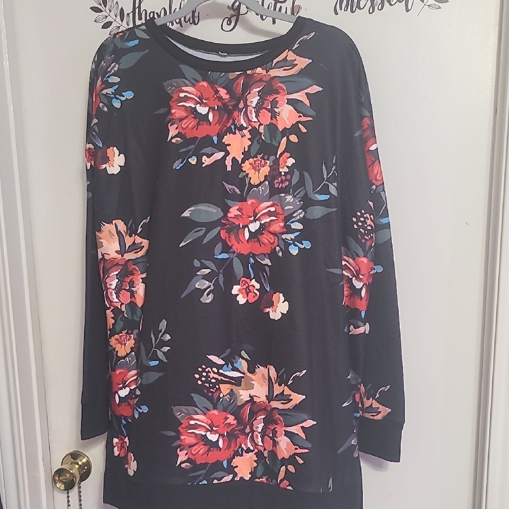 Floral Black Women's Top